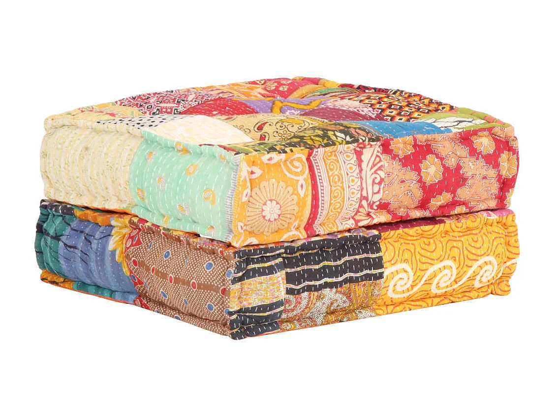 Pouf 60x70x36 cm Patchwork Tissu BE97752