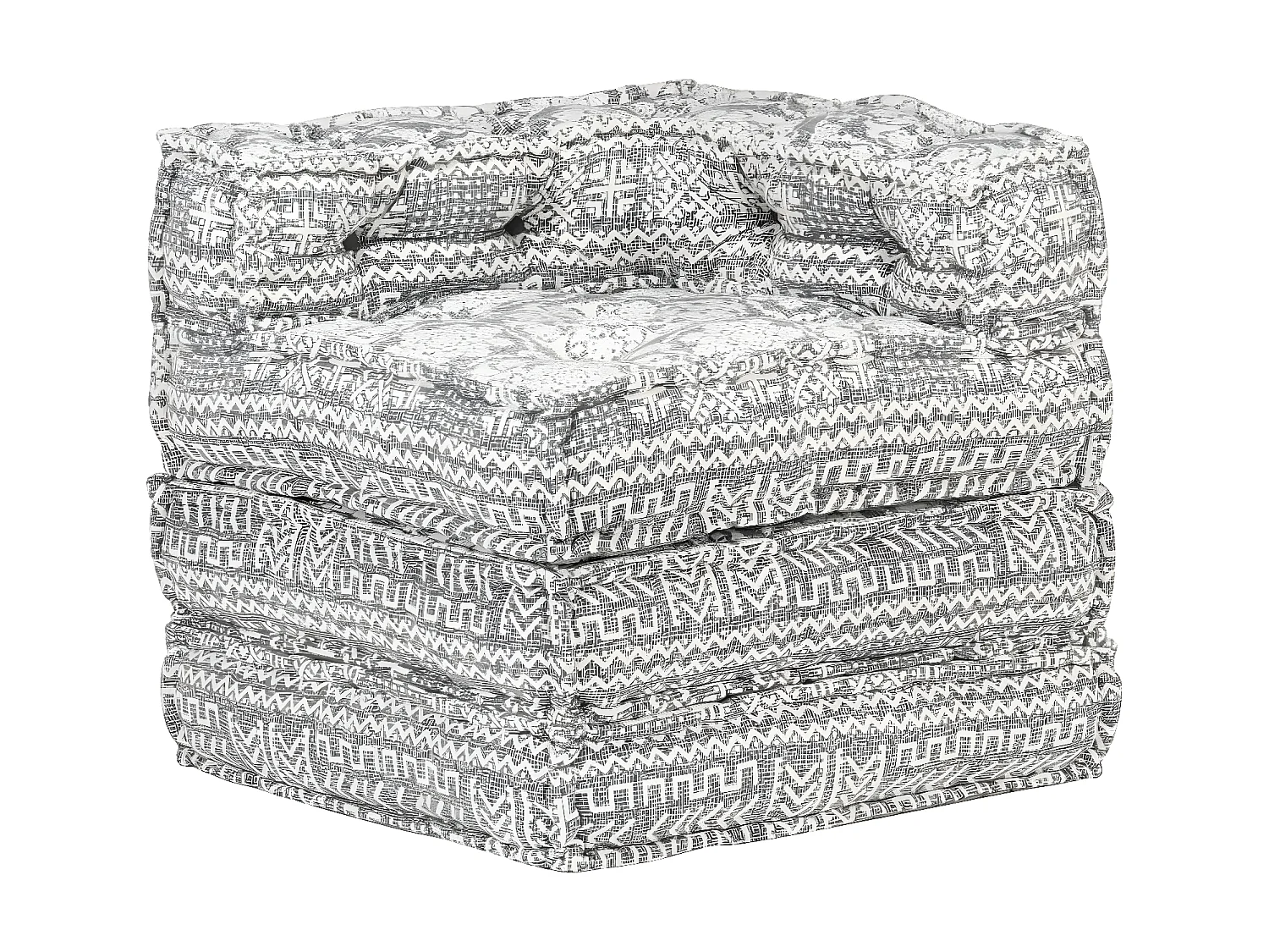 Poef modulair stof lichtgrijs NL370981