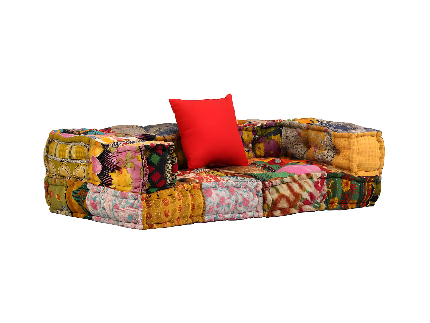 Pouf modulaire à 2 places Patchwork Tissu BE50887