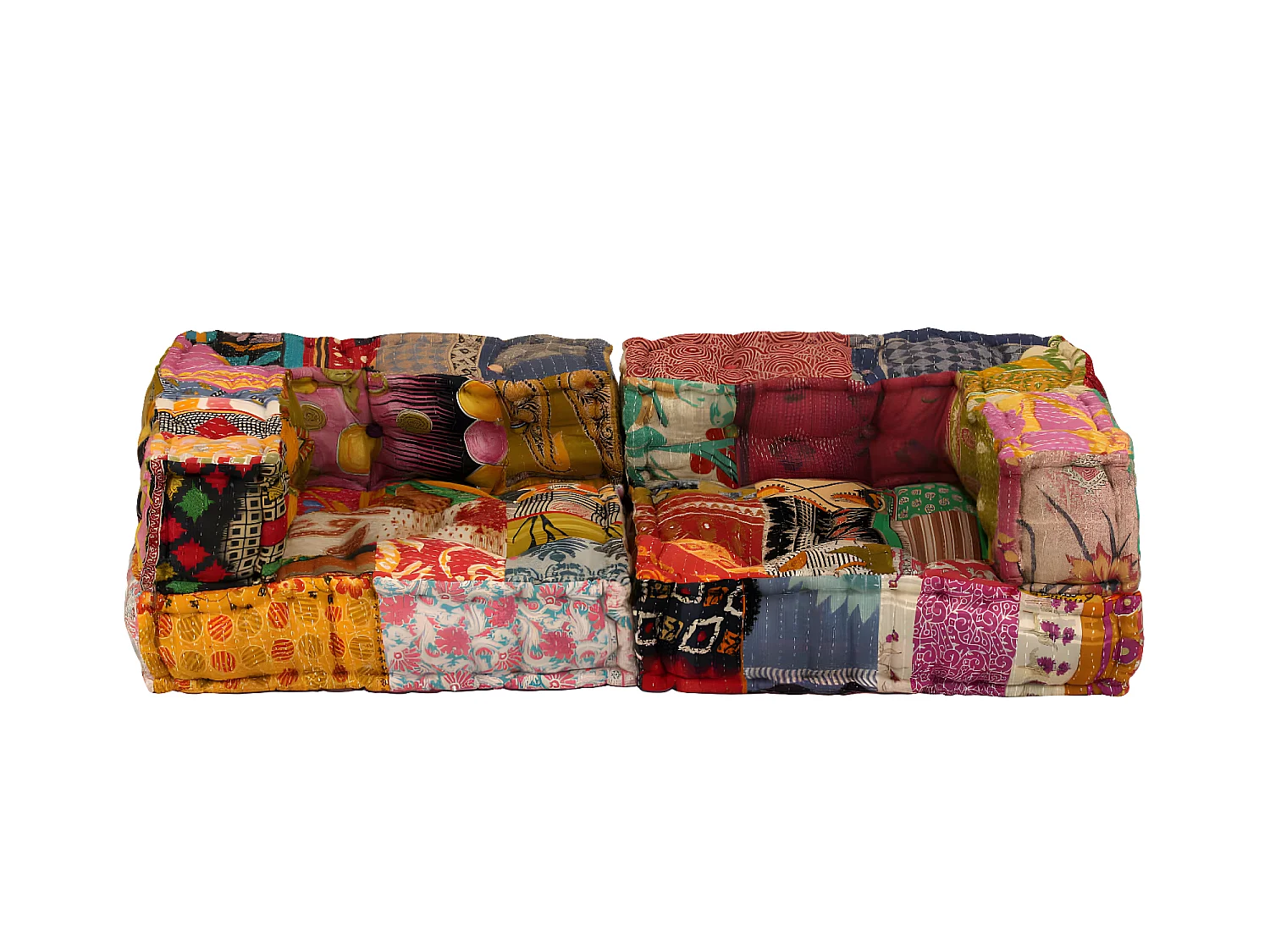 Pouf modulaire à 2 places Patchwork Tissu BE50887