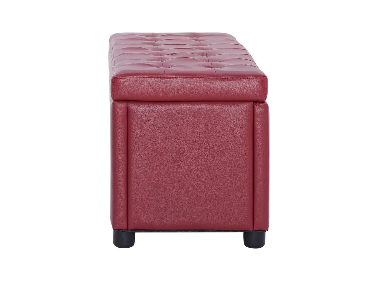 Banco baúl cuero sintético color vino tinto 87,5 cm ES30634