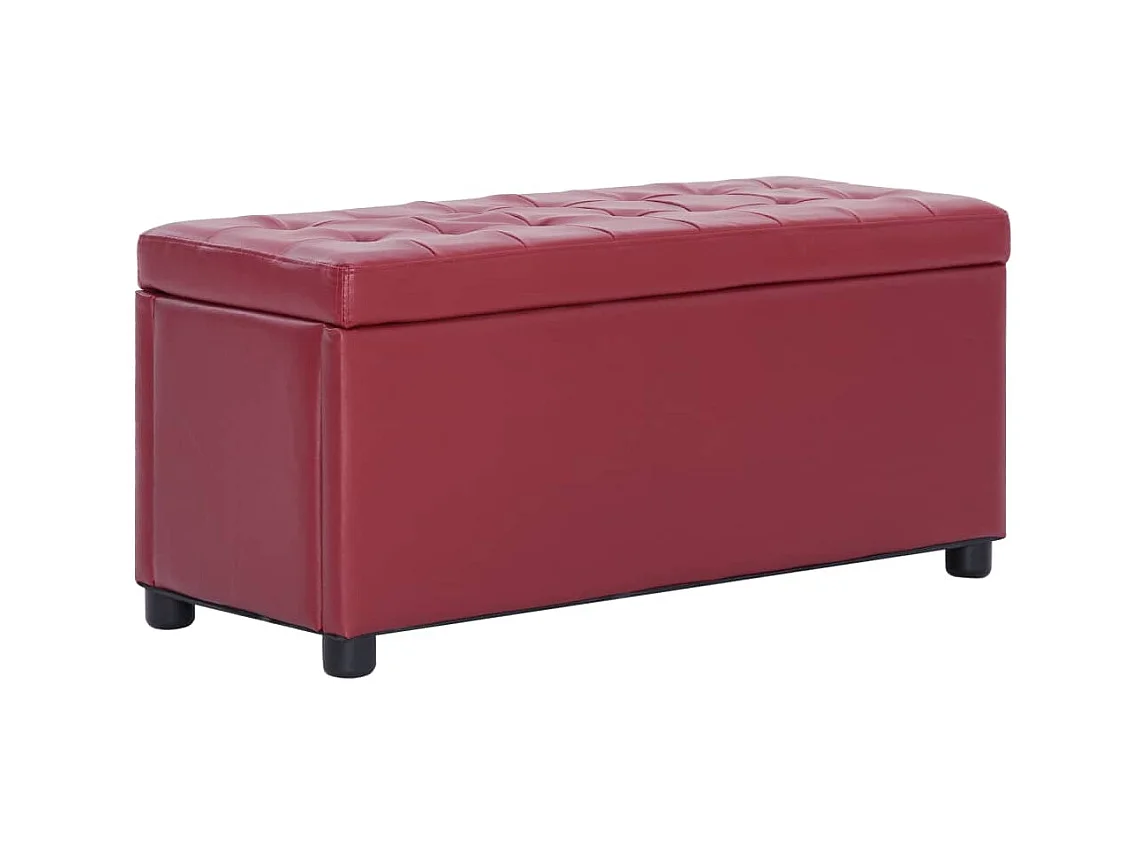 Banc Coffre de rangement 87,5 cm Rouge bordeaux Similicuir -ASAF79741