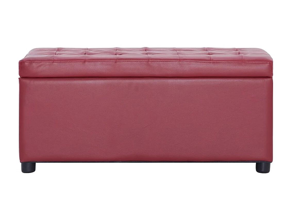 Banc Coffre de rangement 87,5 cm Rouge bordeaux Similicuir -ASAF79741