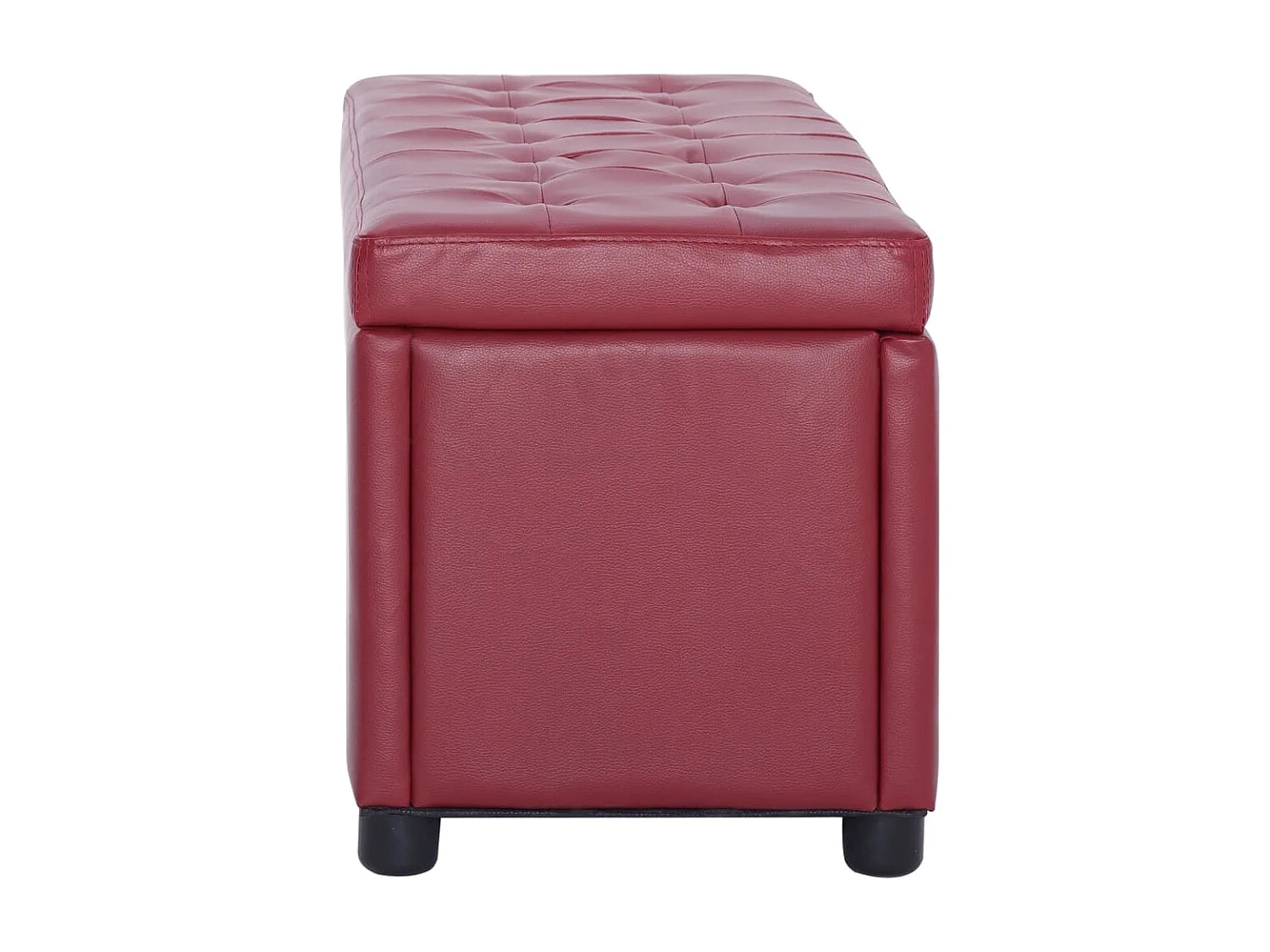 Banc Coffre de rangement 87,5 cm Rouge bordeaux Similicuir -ASAF79741