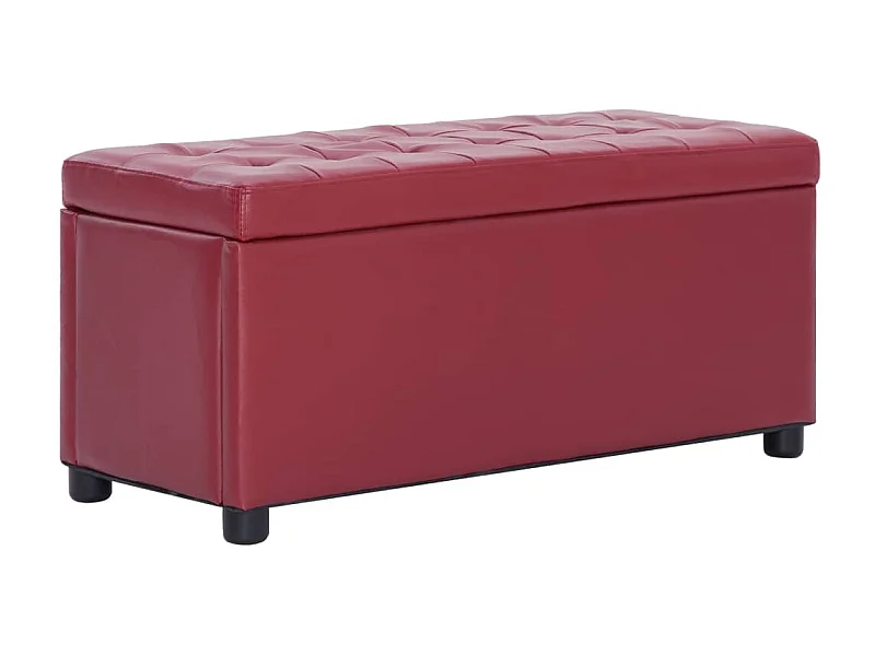 Banc Coffre de rangement 87,5 cm Rouge bordeaux Similicuir -ASAF79741