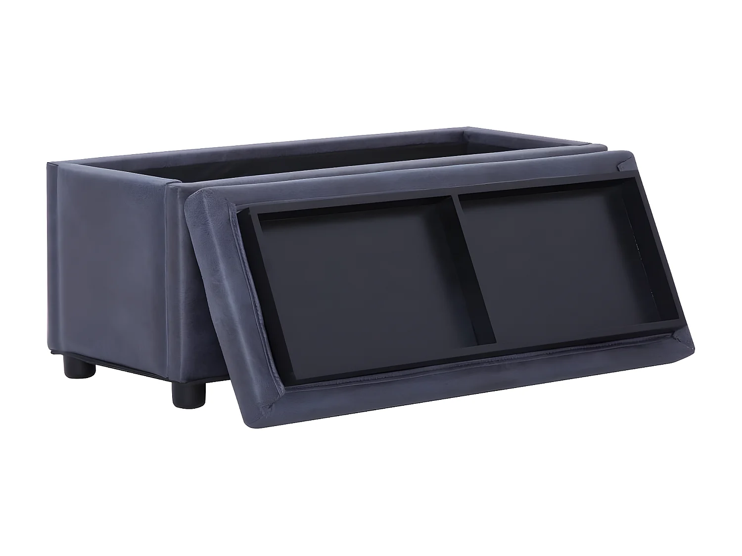 Banc Coffre de rangement 87,5 cm Gris Similicuir daim -ASAF39947