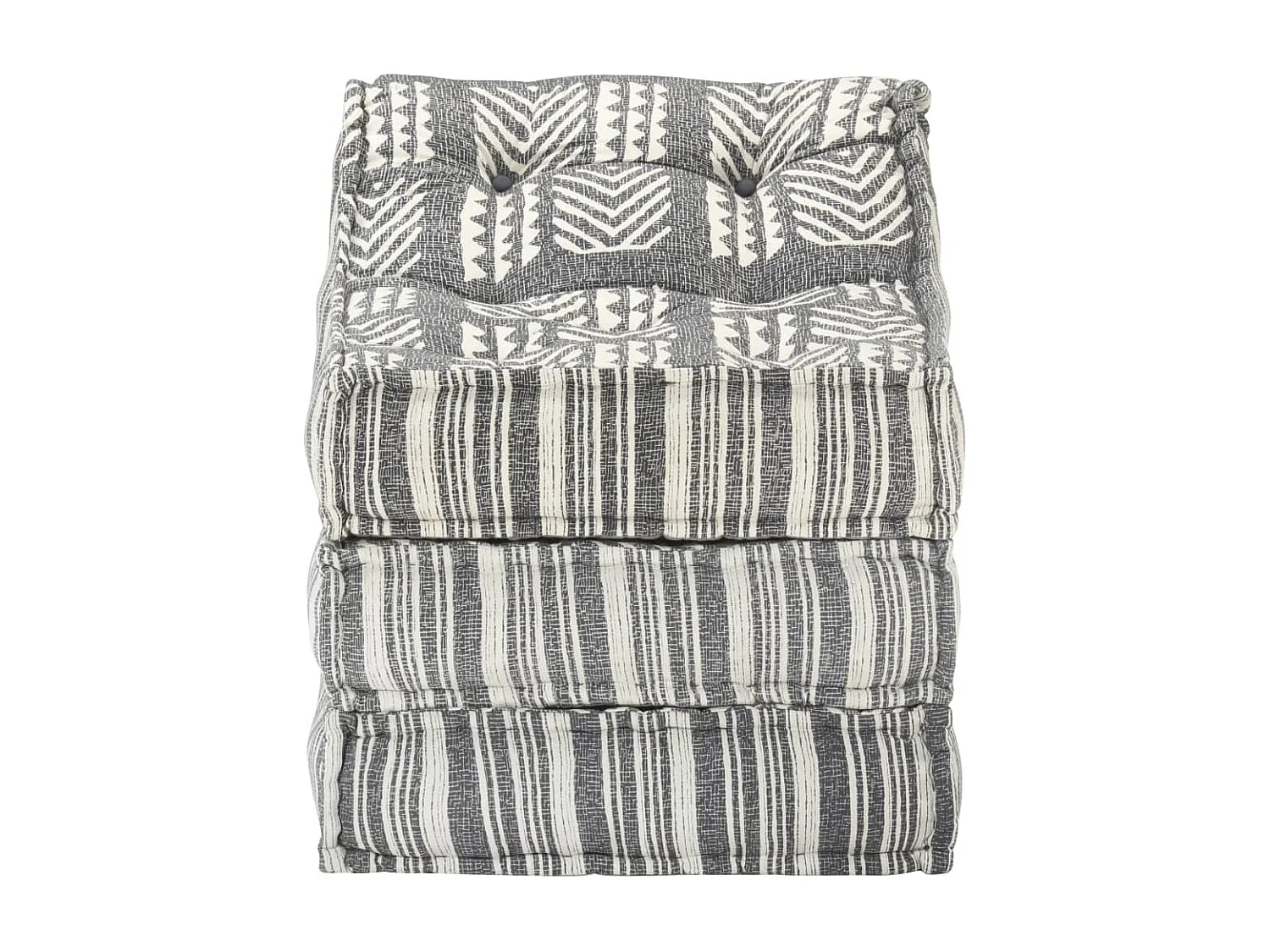 Poef modulair stof gestreept grijs NL638160