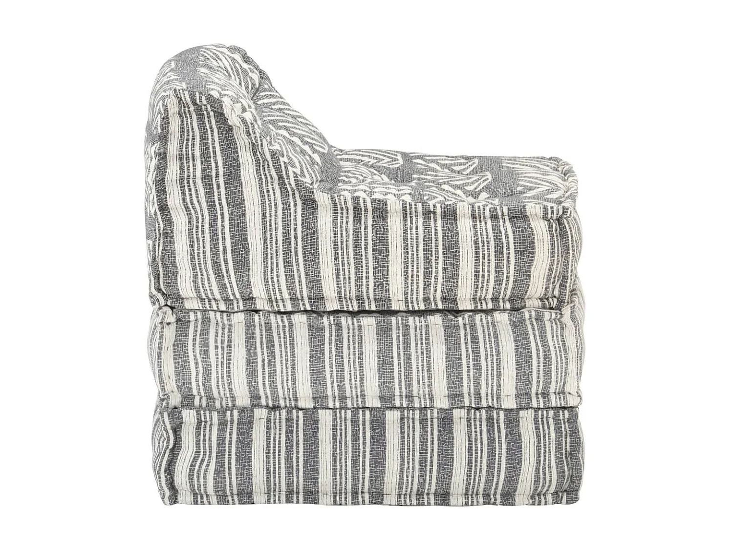 Poef modulair stof gestreept grijs NL638160