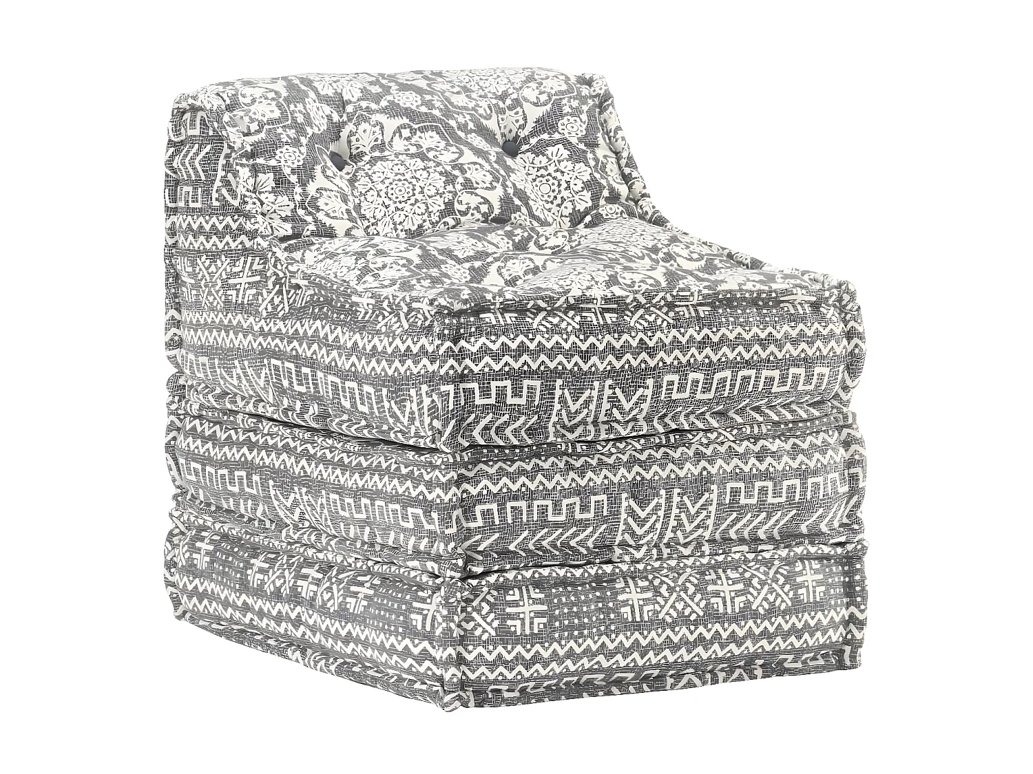 Poef modulair stof lichtgrijs NL814199