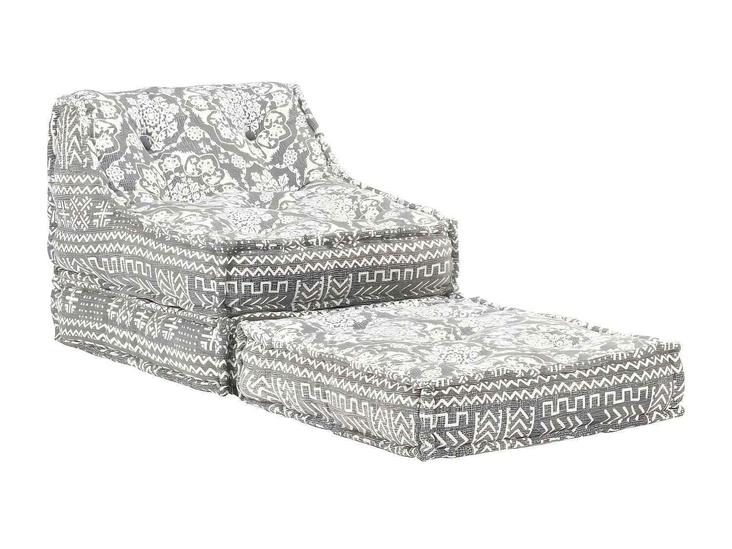 Poef modulair stof lichtgrijs NL814199