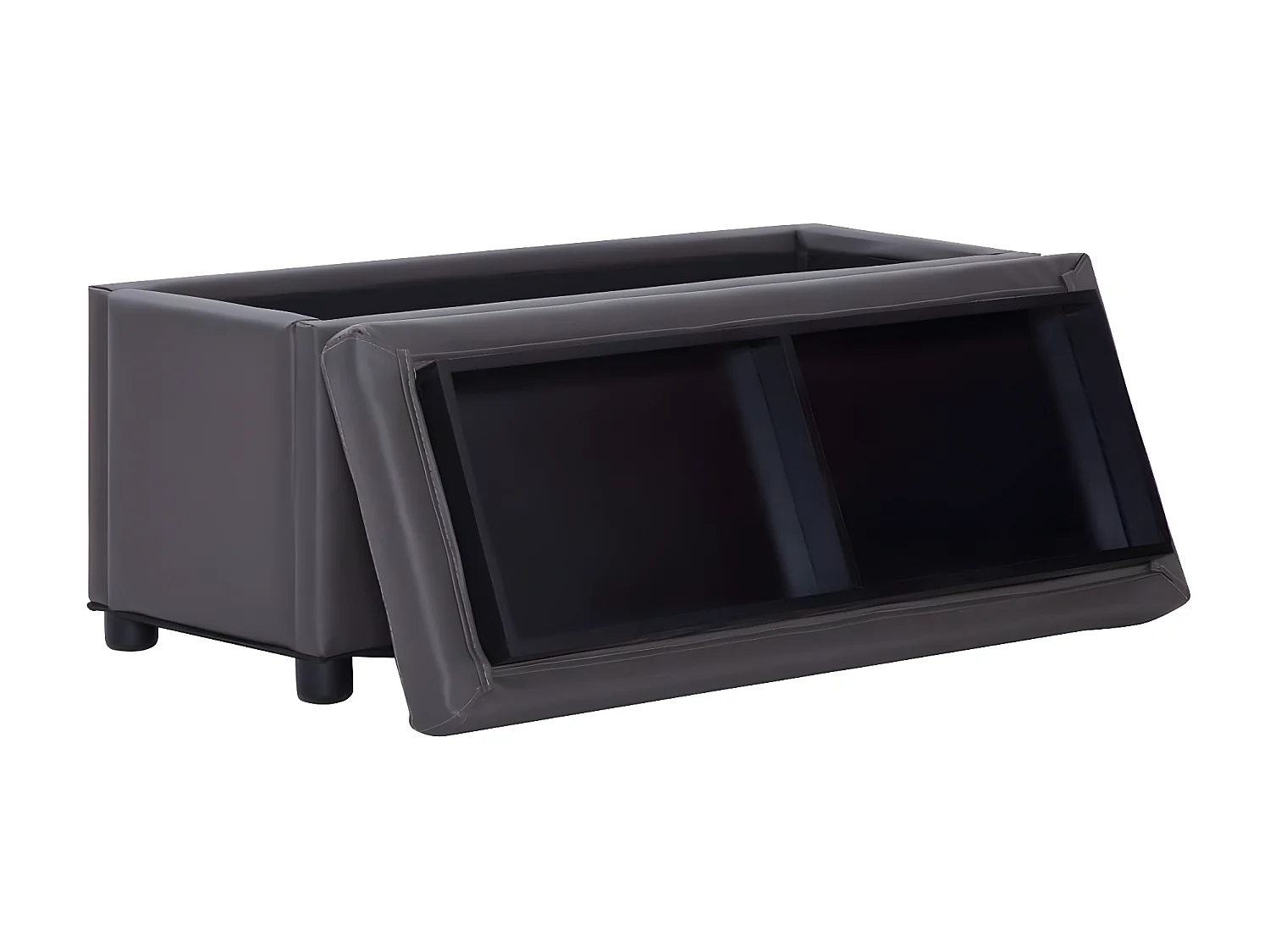 Opberghocker 87,5 cm kunstleer grijs NL737791