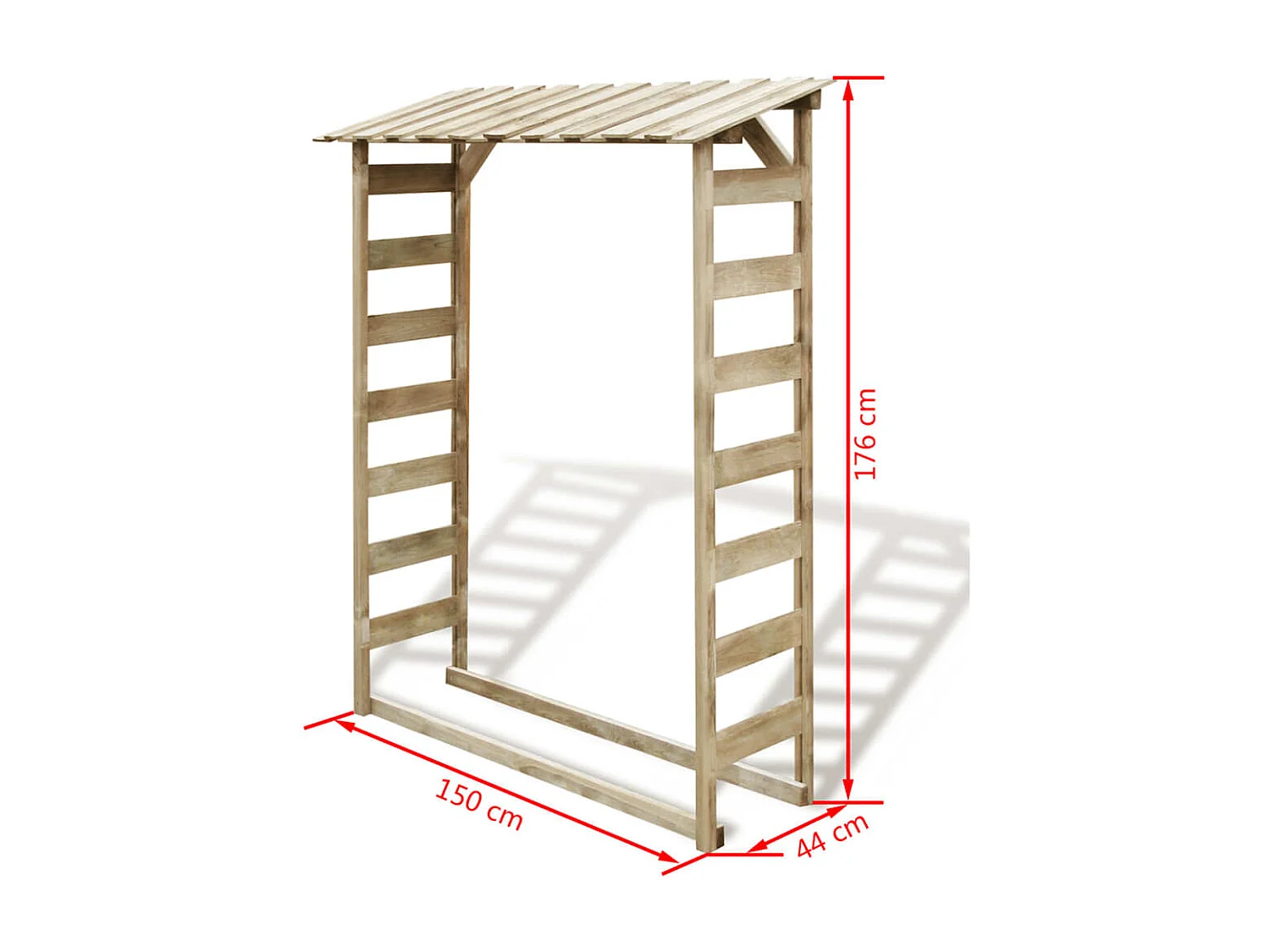 Abri bûches du bois de chauffage 150x44x176 cm Pin imprégné OFR53784 BonneVie Meuble