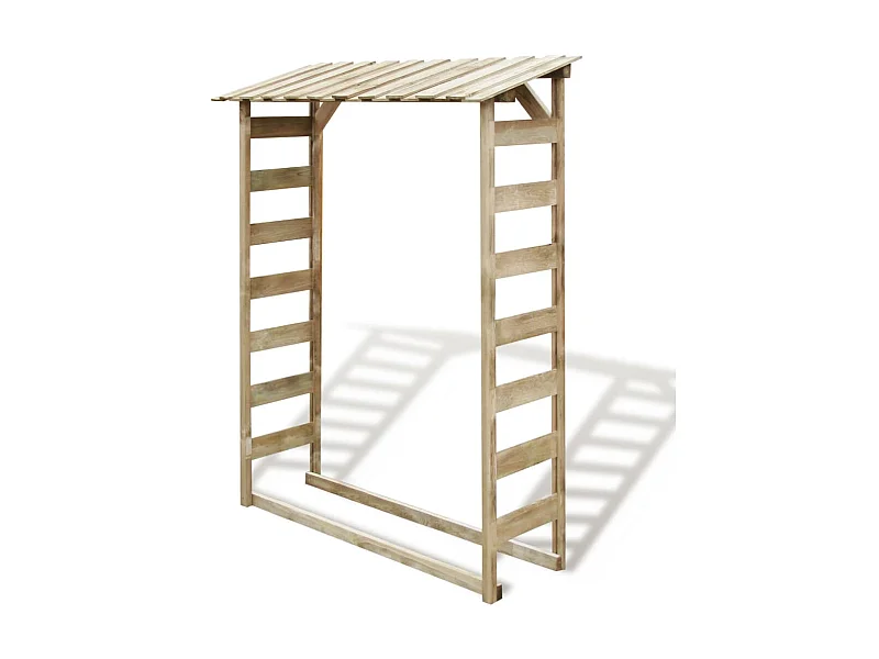 Abri bûches du bois de chauffage 150x44x176 cm Pin imprégné OFR53784 BonneVie Meuble