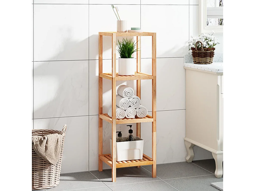 Estantería de baño madera maciza nogal 36x36x112 cm ES337439