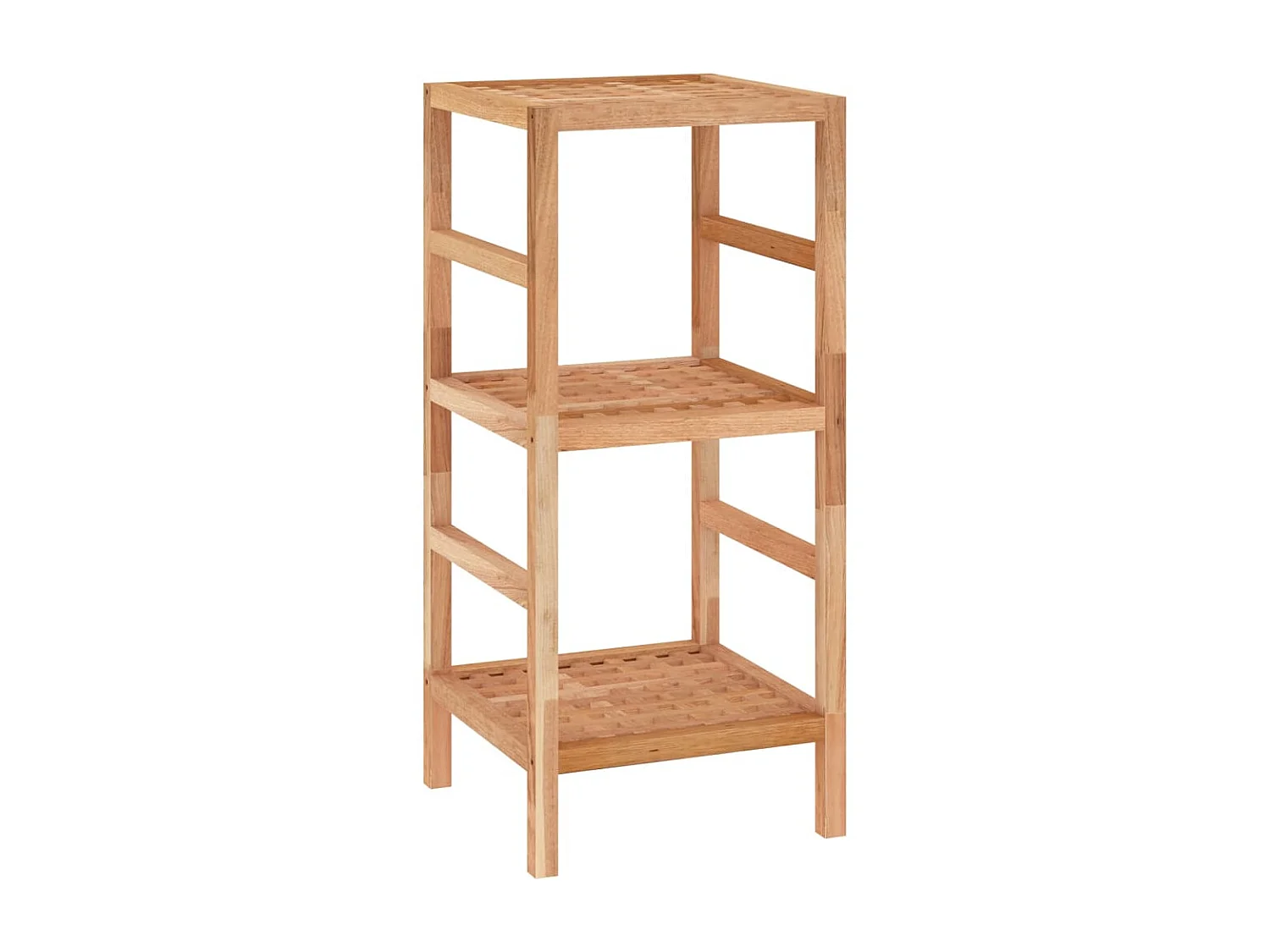 Étagère de salle de bain 35,5x35,5x79 cm Bois massif de noyer OFR30797 BonneVie Meuble