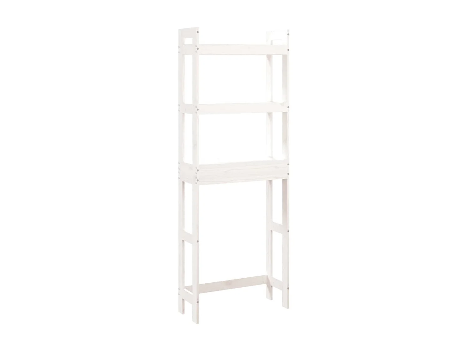 Étagère de toilette Blanc 63x26x171 cm Bois de pin massif OFR81664 BonneVie Meuble