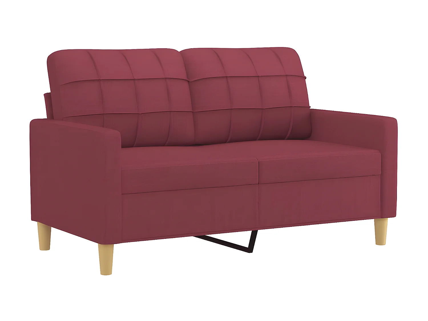 2-tlg. Sofagarnitur,Couchgarnitur mit Kissen Weinrot Stoff -gkd374770