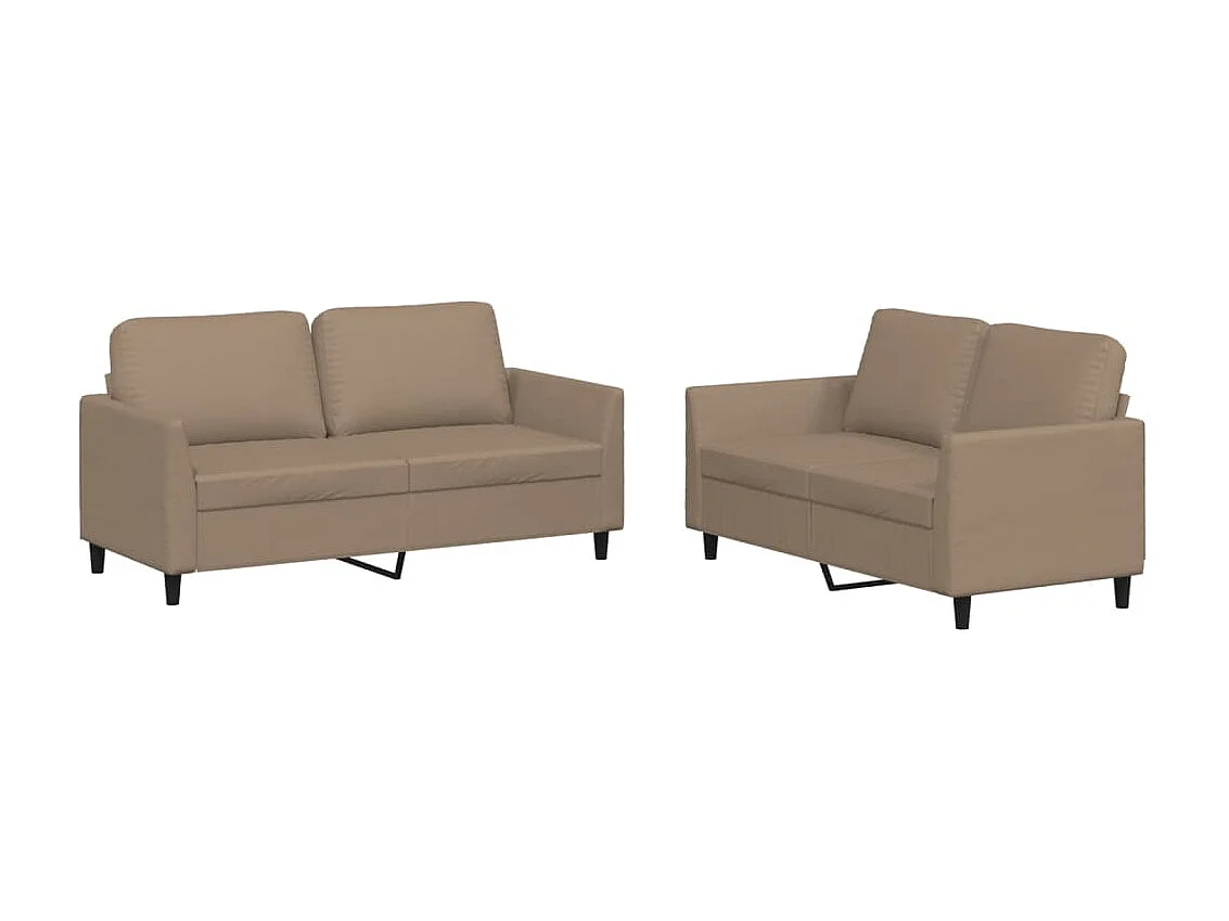 Ensemble de canapés 2 pcs avec coussins Cappuccino Similicuir LODW48312