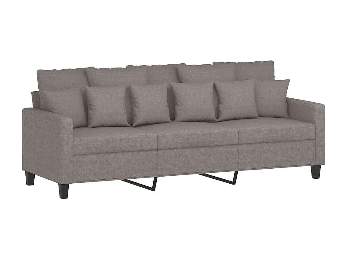 3 pcs conjunto de sofás com almofadas tecido cinza-acastanhado PT948688