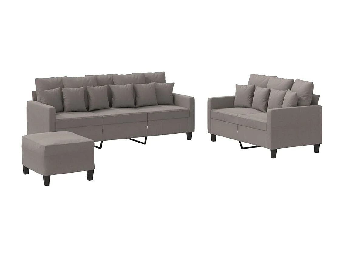 Ensemble de canapés 3 pcs avec coussins Taupe Tissu LODW76799
