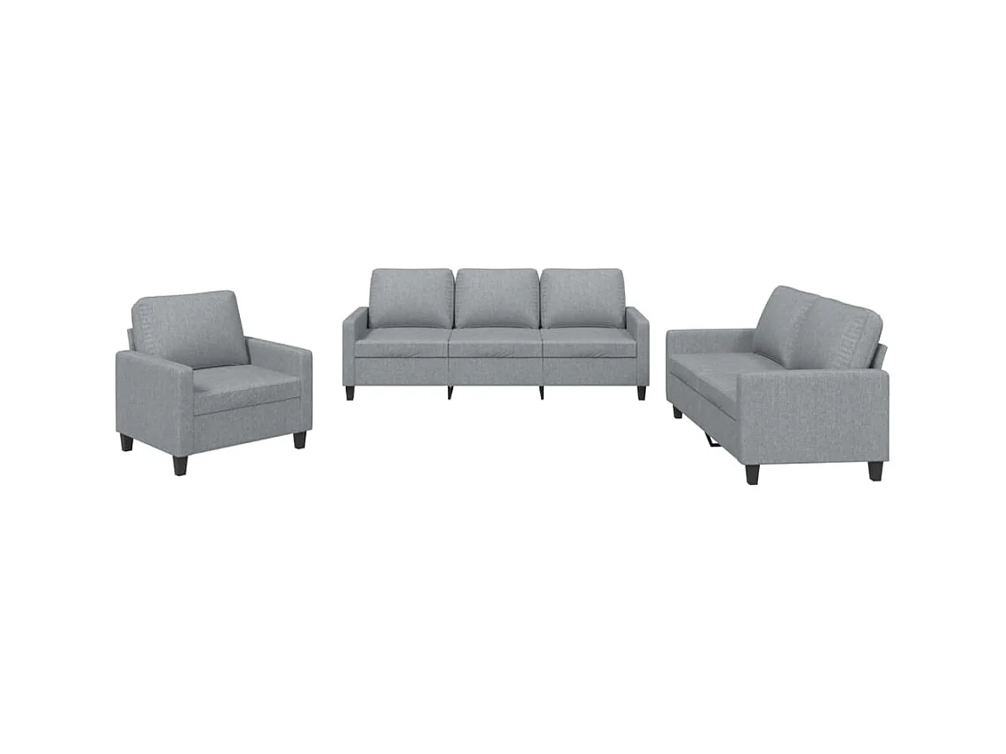 Ensemble de canapés 3 pcs avec coussins Gris clair Tissu LODW39269