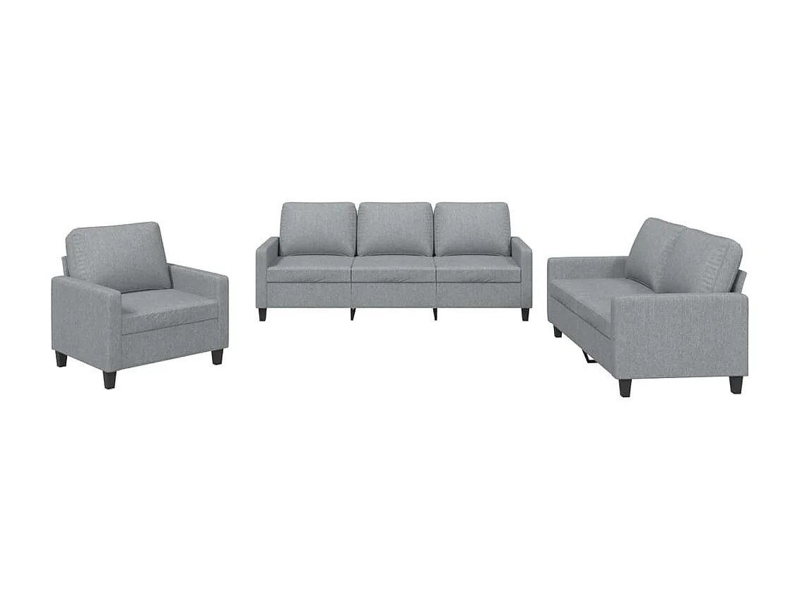 Ensemble de canapés 3 pcs avec coussins Gris clair Tissu LODW39269