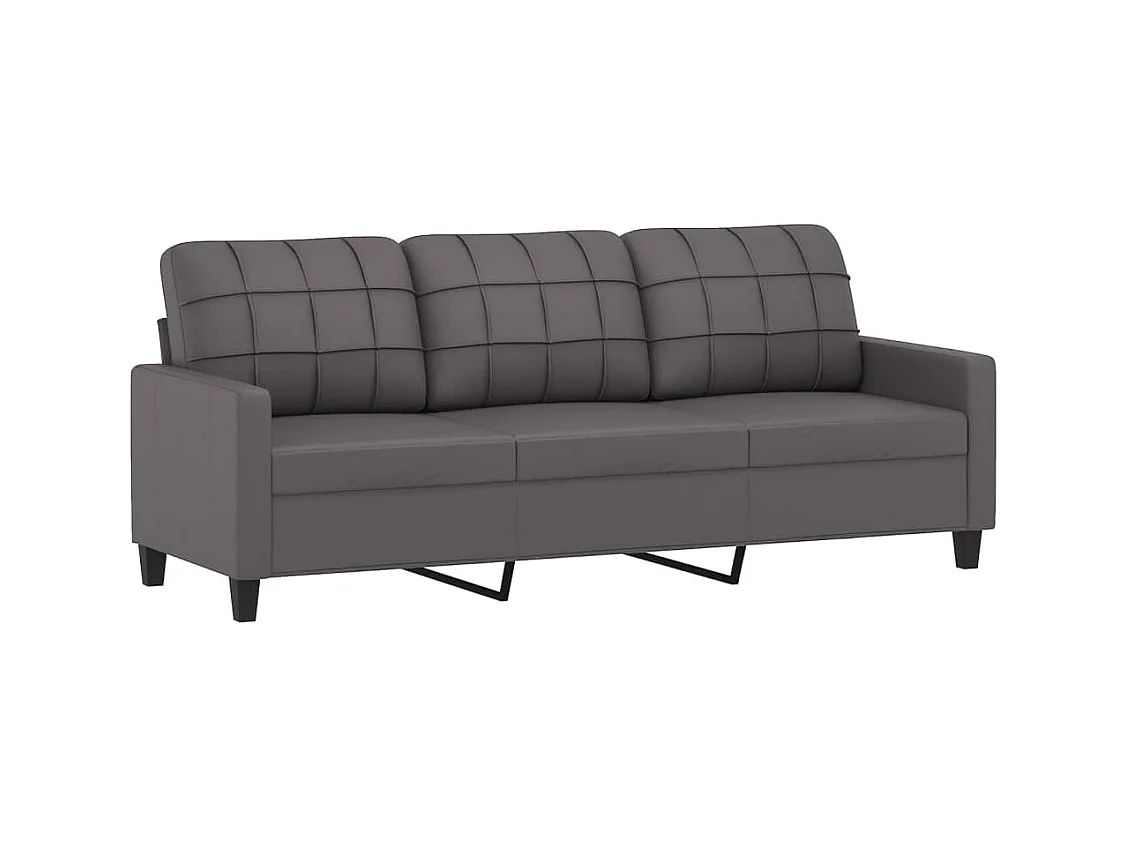 Ensemble de canapés 3 pcs avec coussins gris similicuir OLA5963