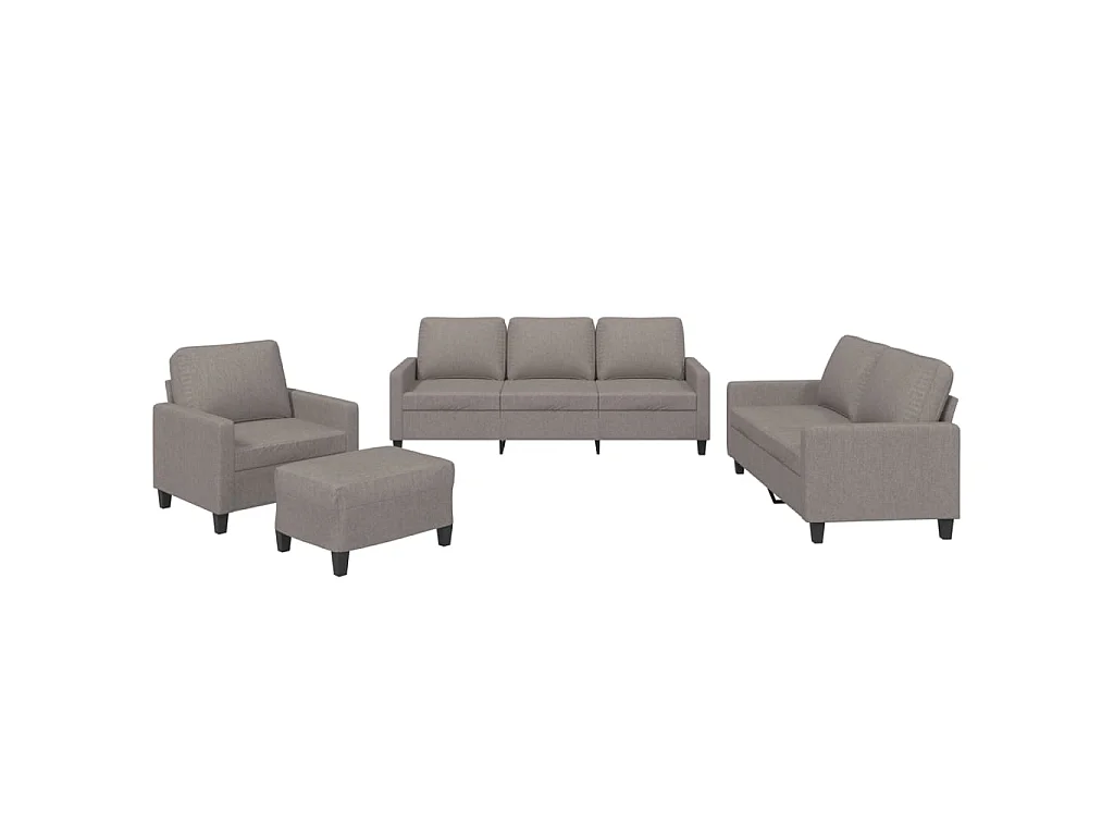 Ensemble de canapés 4 pcs avec coussins Taupe Tissu LODW15693