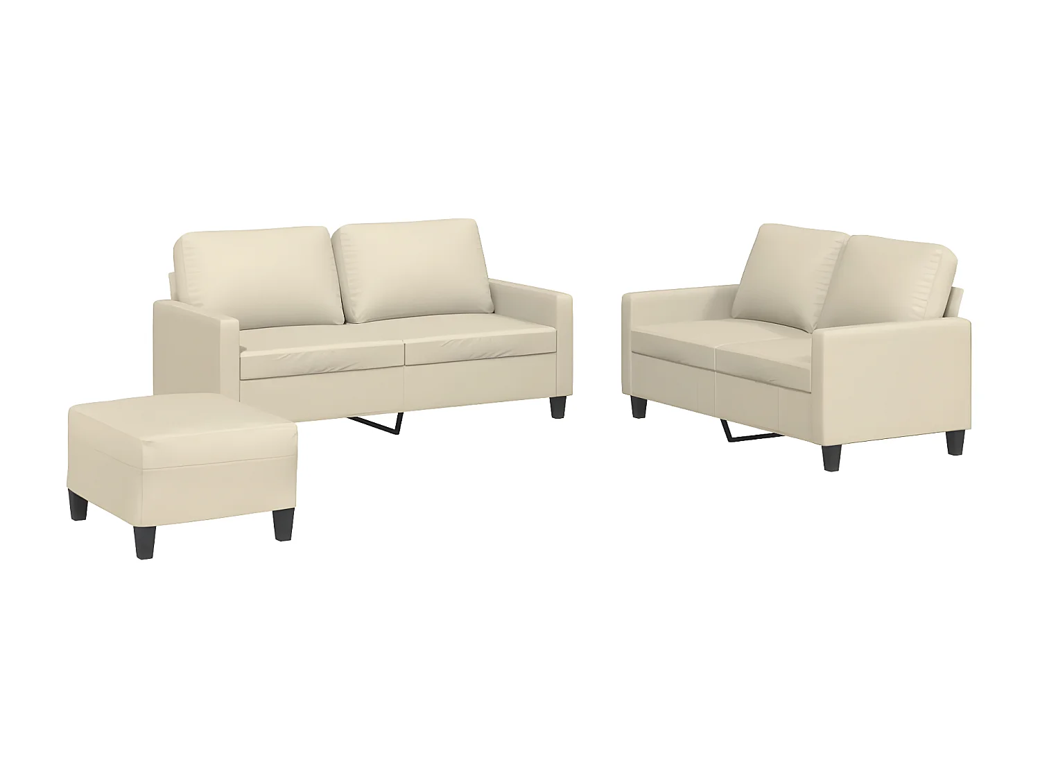 Ensemble de canapés 3 pcs avec coussins Crème Similicuir OLA6074