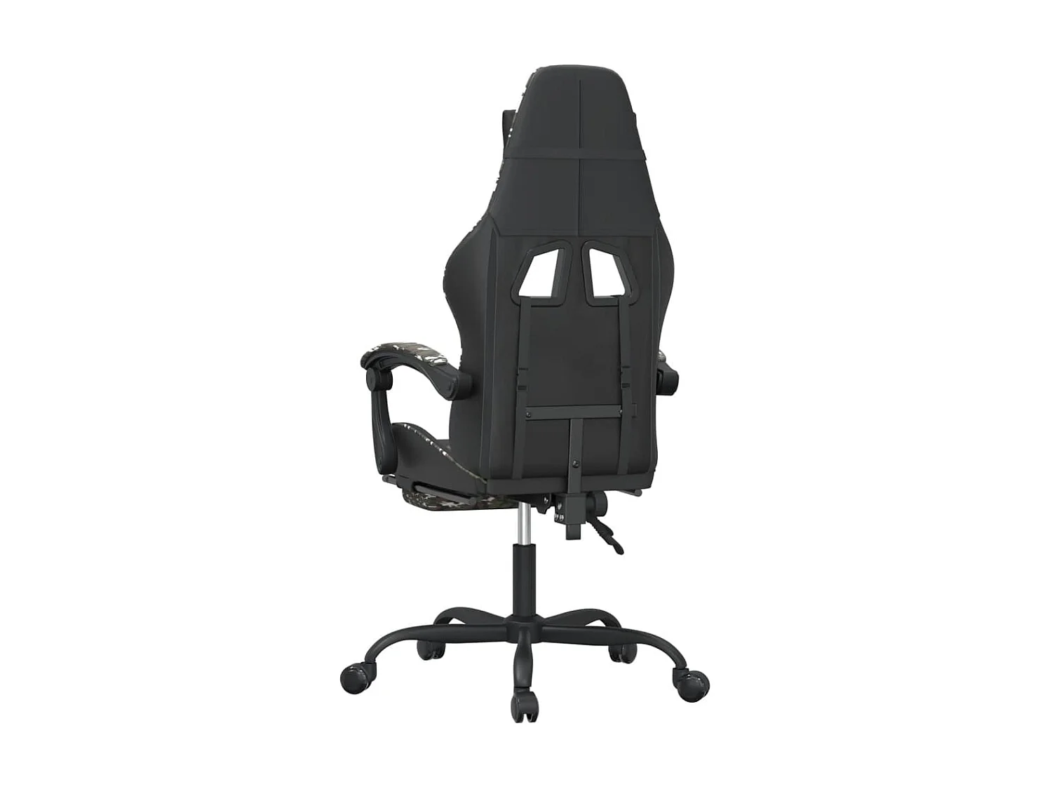 Cadeira gaming giratória + apoio pés couro art. preto/camuflado PT216927