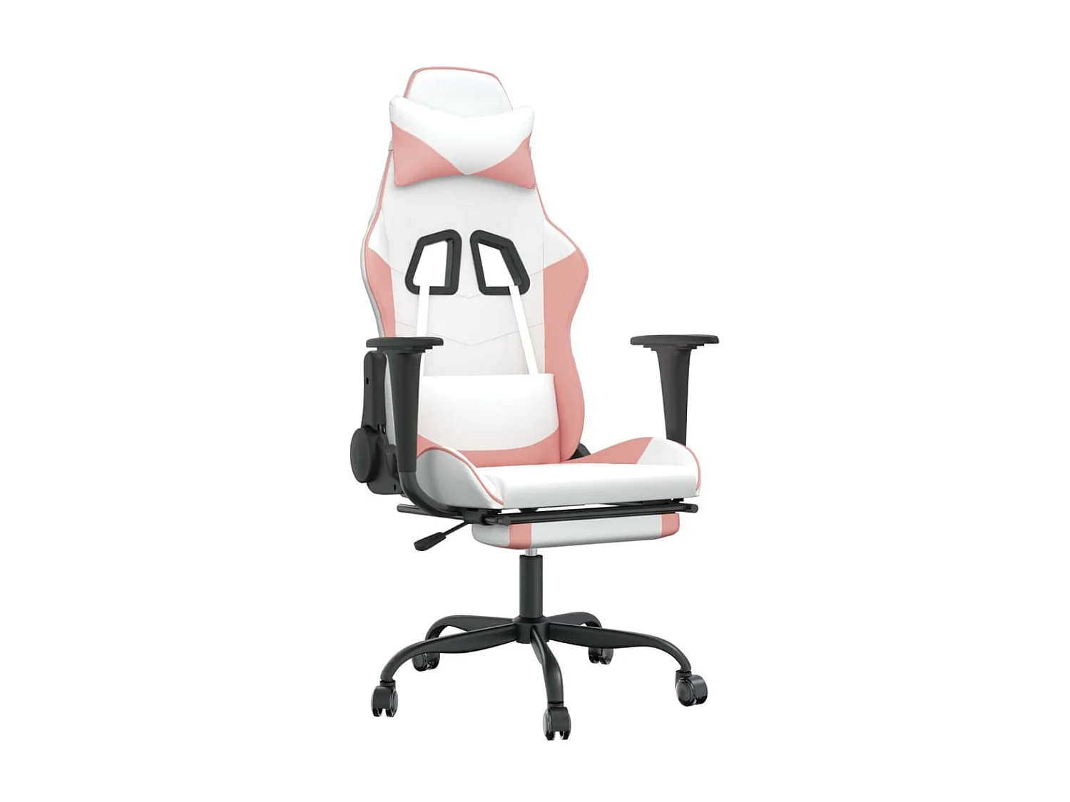 Chaise gaming avec repose-pied Blanc rose Similicuir SEF42261