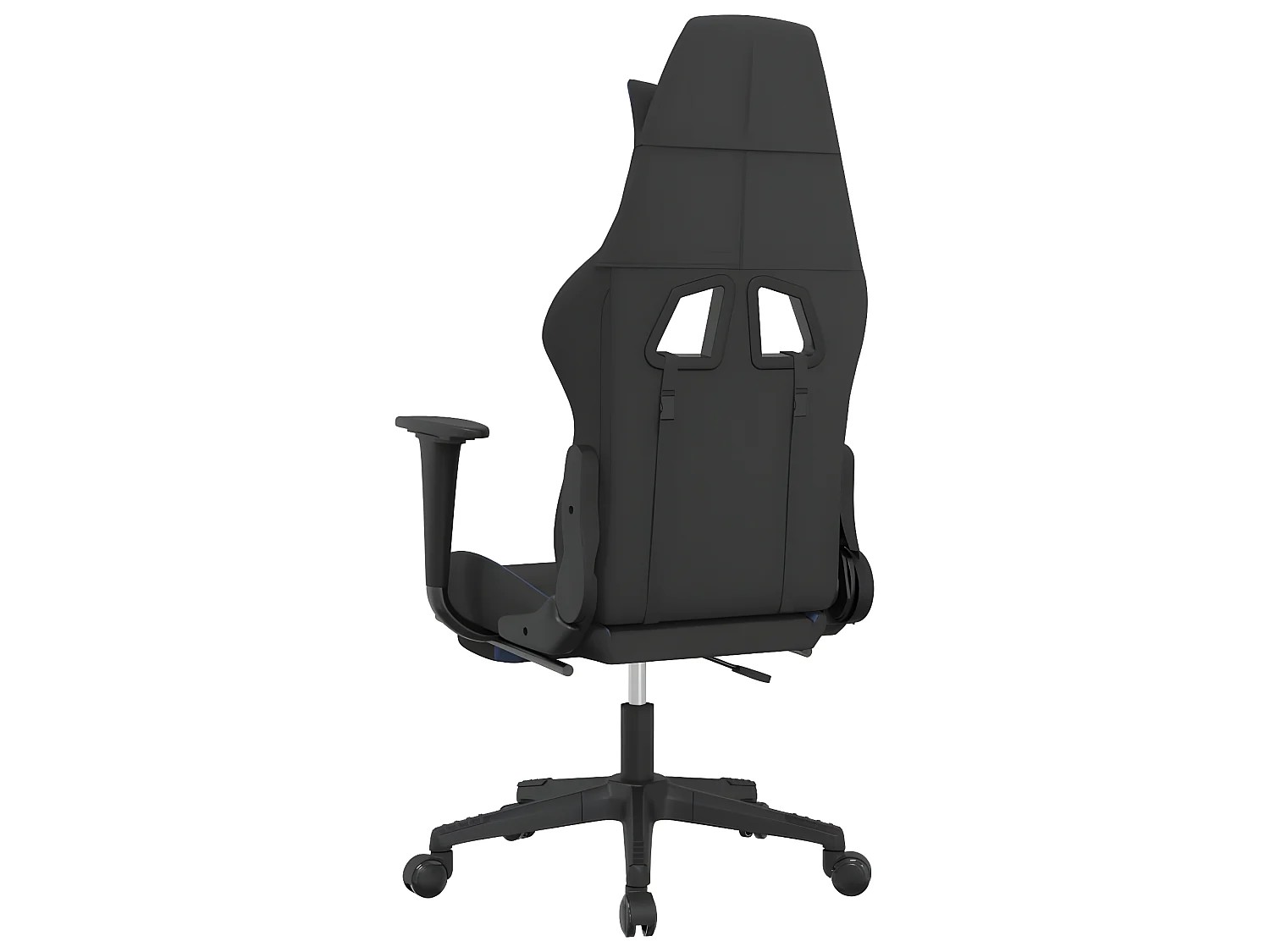 Chaise gaming avec repose-pied Noir et bleu Tissu SEF85084