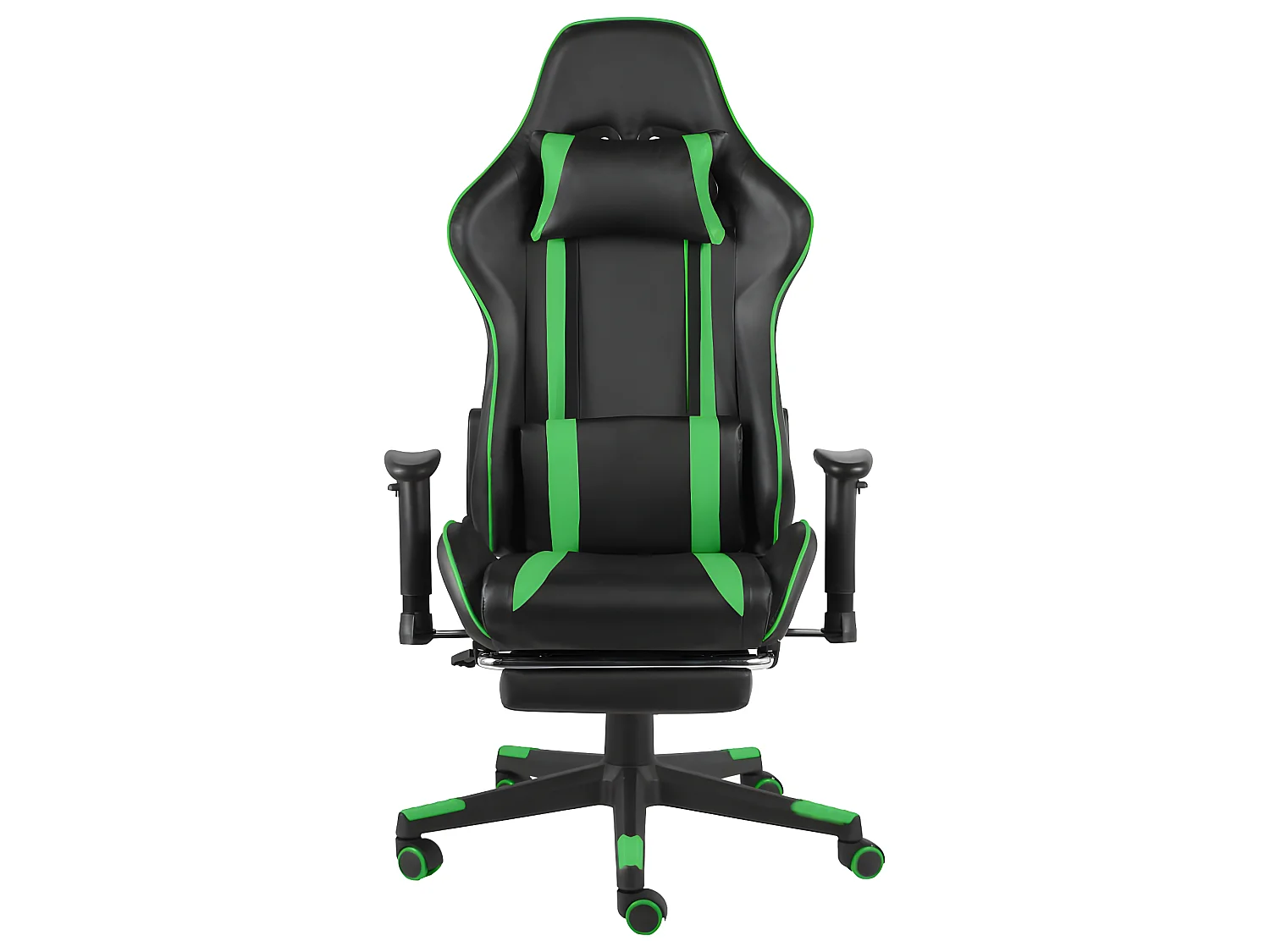 Chaise gaming avec repose-pied Vert PVC SEF97225