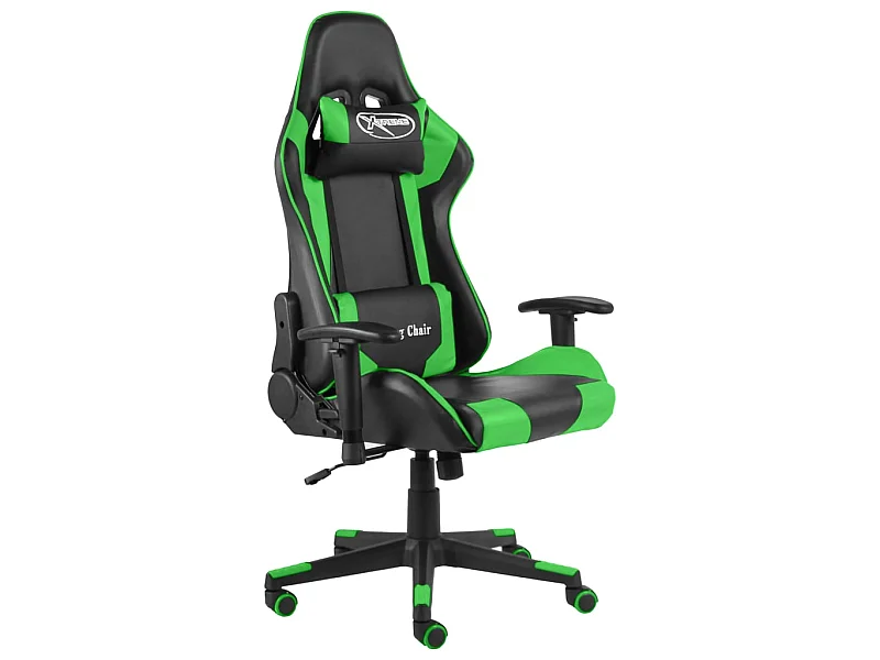 Cadeira de gaming giratória PVC verde PT324137