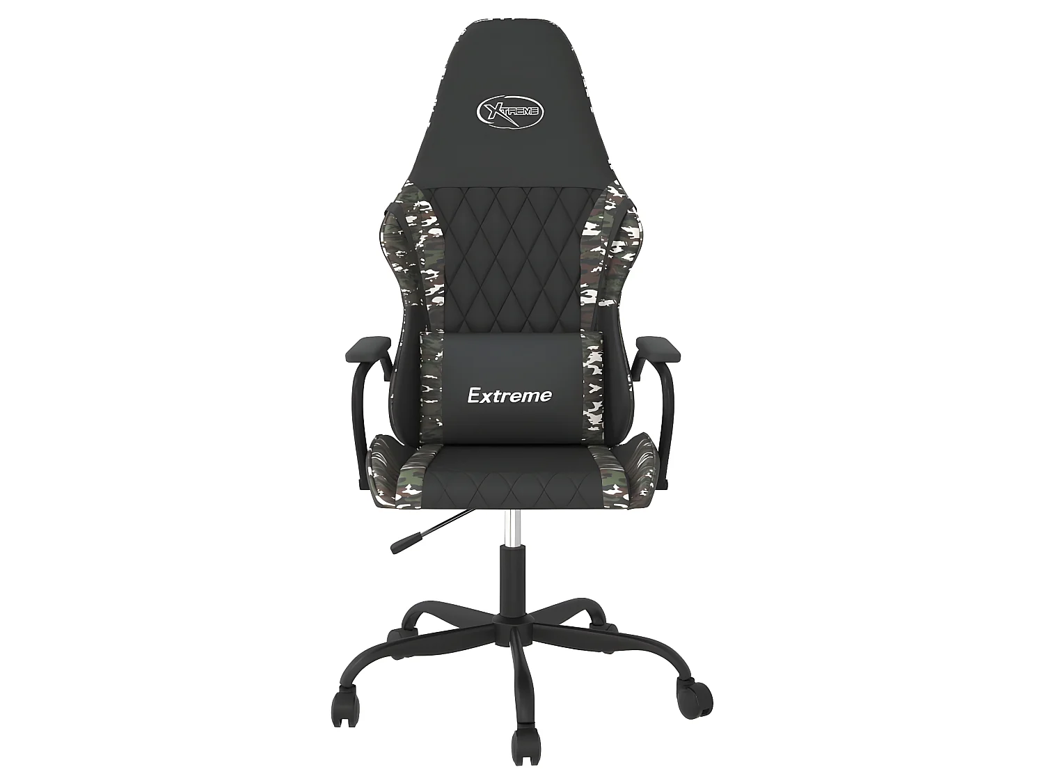 Cadeira gaming massagens couro artificial preto e camuflagem PT587945