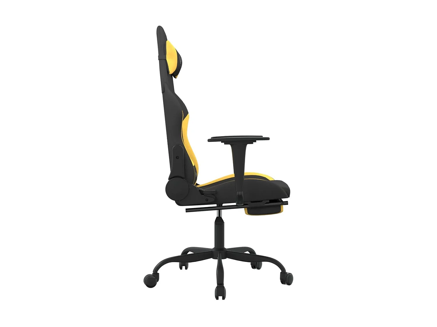 Chaise gaming avec repose-pied Noir et jaune Tissu SEF52470