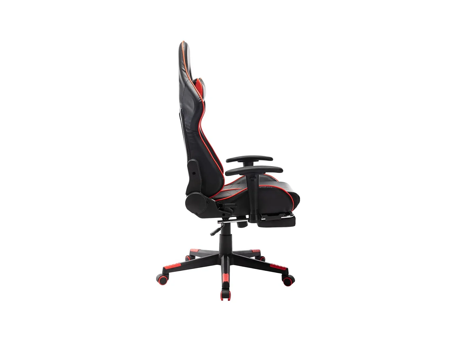 Chaise gaming avec repose-pied Noir et rouge Cuir artificiel SEF58084