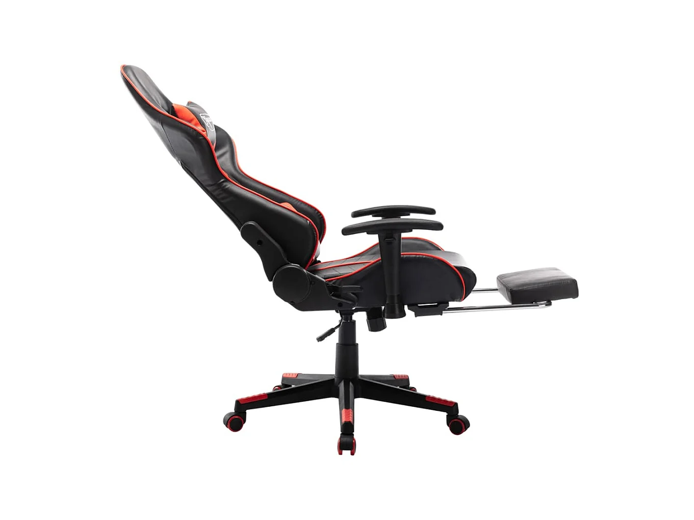 Chaise gaming avec repose-pied Noir et rouge Cuir artificiel SEF58084