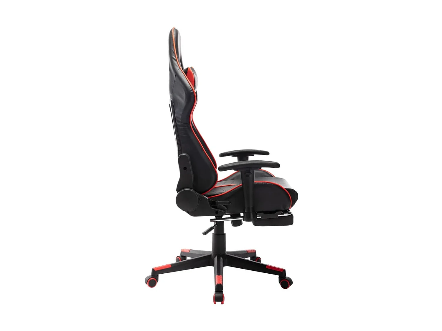 Chaise gaming avec repose-pied Noir et rouge Cuir artificiel SEF58084
