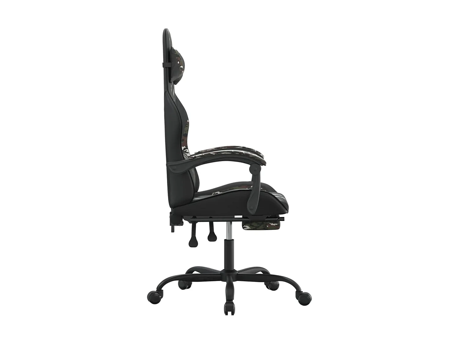 Silla gaming giratoria y reposapiés cuero sintético ES37542