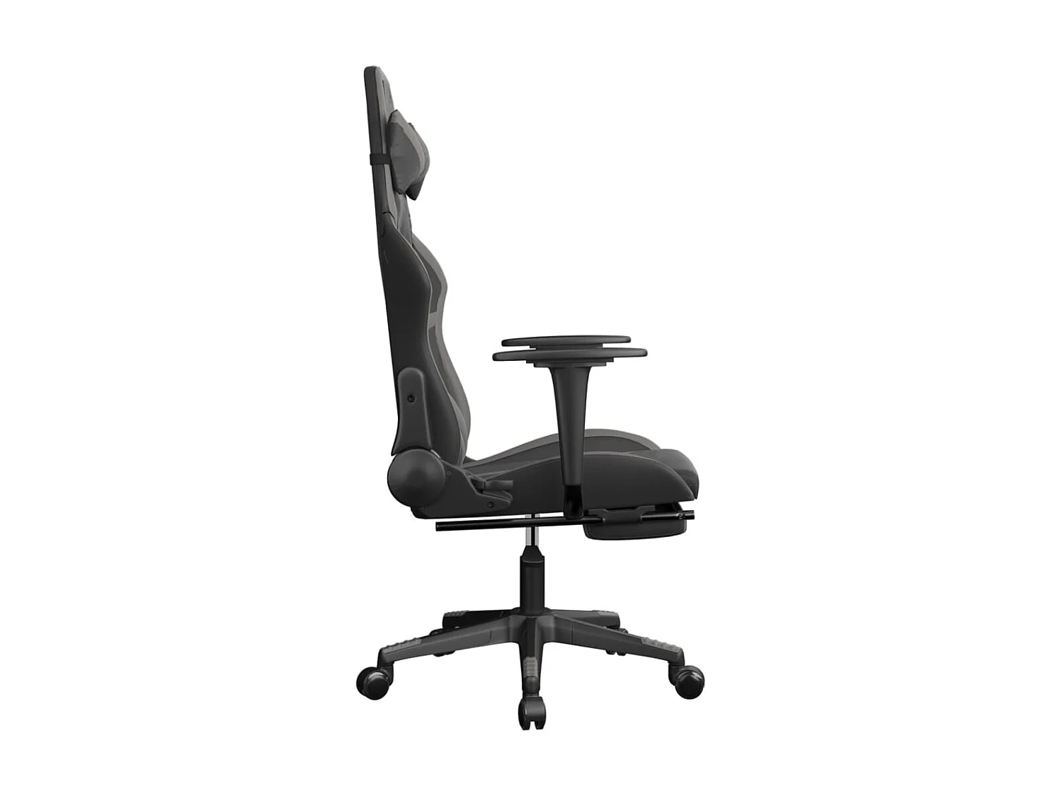 Chaise gaming avec repose-pied Noir et gris Similicuir SEF50843