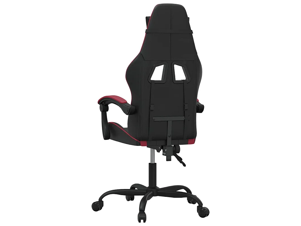 Cadeira gaming giratória couro artificial preto/vermelho tinto PT640765