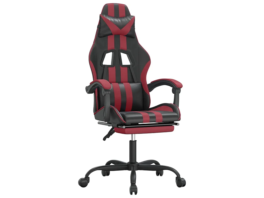 Chaise gaming repose-pied Noir bordeaux Similicuir SEF91600