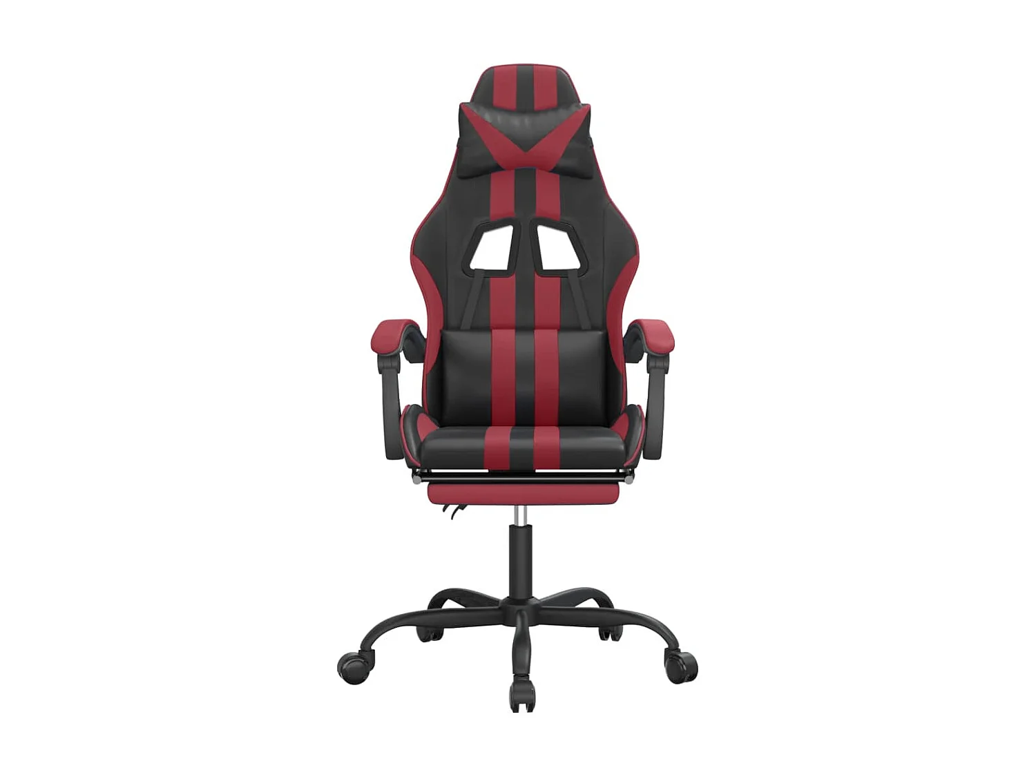 Chaise gaming repose-pied Noir bordeaux Similicuir SEF91600