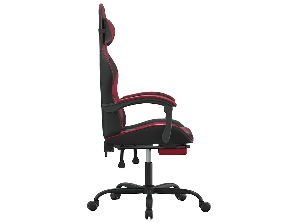 Chaise gaming repose-pied Noir bordeaux Similicuir SEF91600