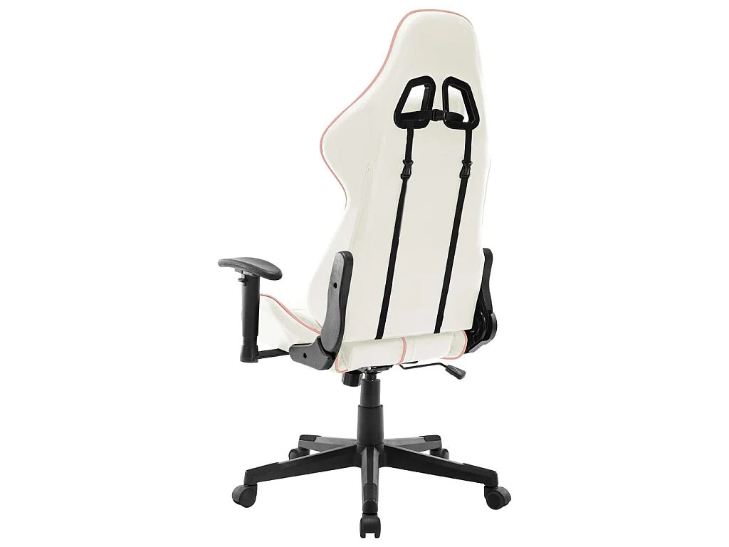Chaise gaming Blanc et rose Cuir artificiel SEF19037