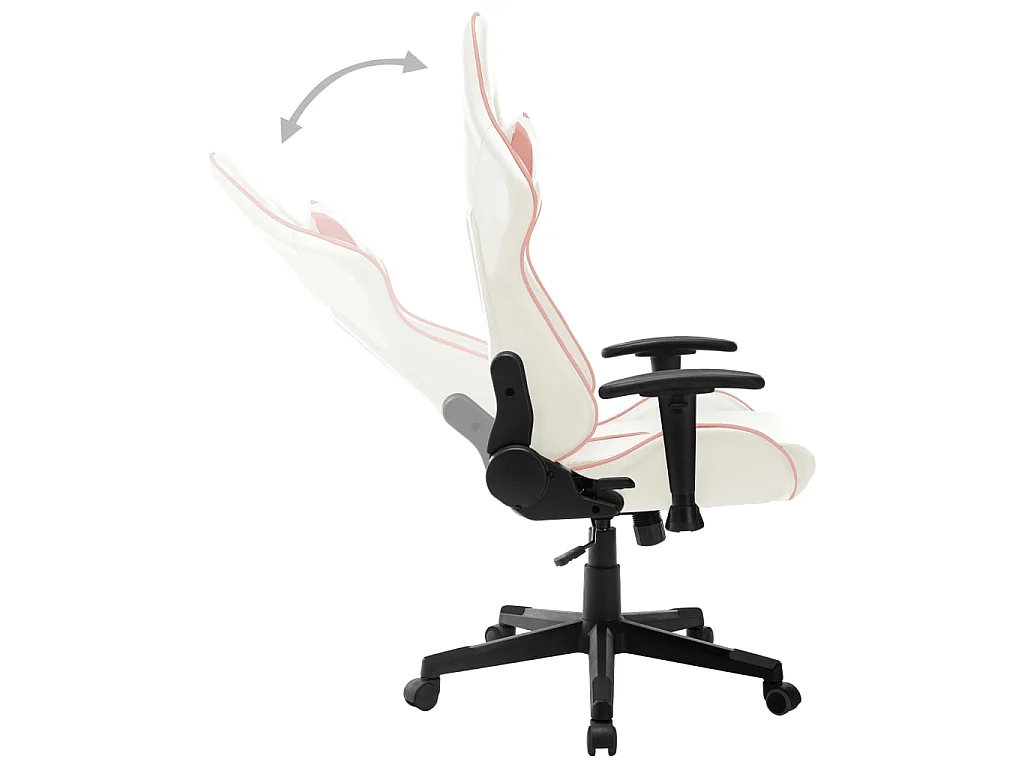 Chaise gaming Blanc et rose Cuir artificiel SEF19037