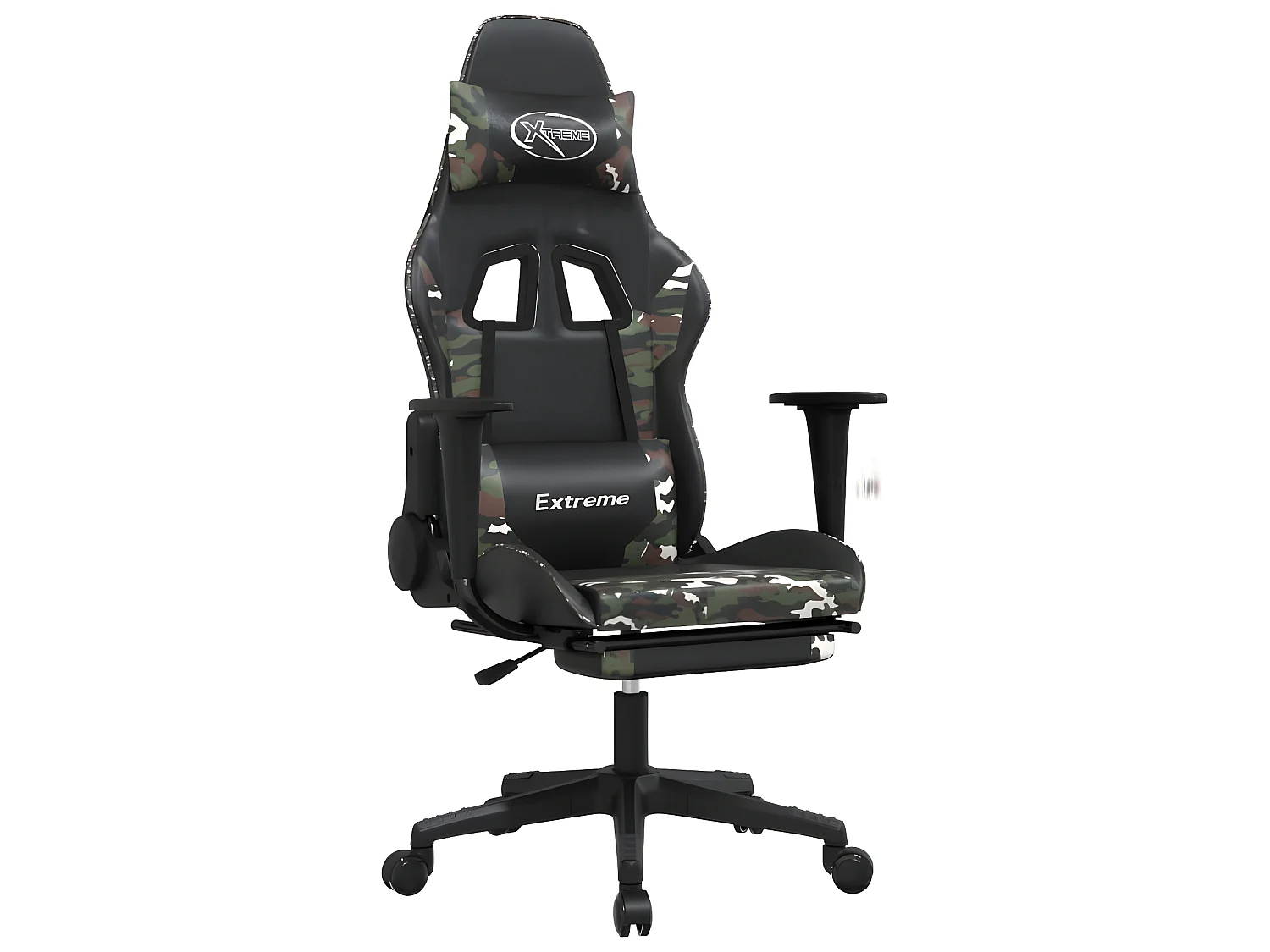 Chaise gaming avec repose-pied Noir et camouflage Similicuir SEF24583