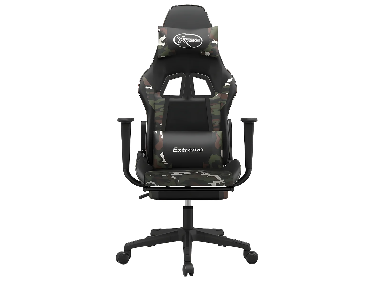 Chaise gaming avec repose-pied Noir et camouflage Similicuir SEF24583