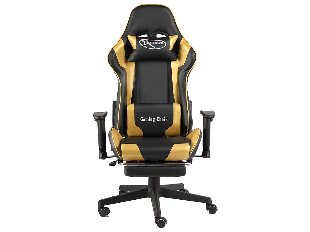 Chaise gaming avec repose-pied Doré PVC SEF64170